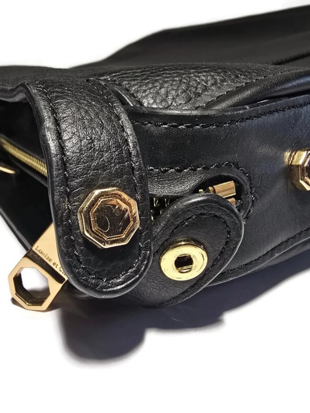 Louise Et Cie Laptop Bag Womens Large Black Leather Tote Zip Work Shoulder